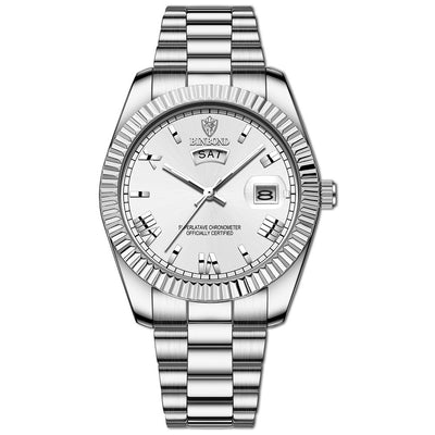 Roman Dial Stainless Steel Quartz Watch