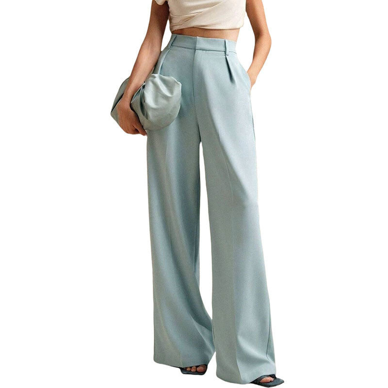 Women's Casual Loose Straight Business Commute Wide Leg Pants
