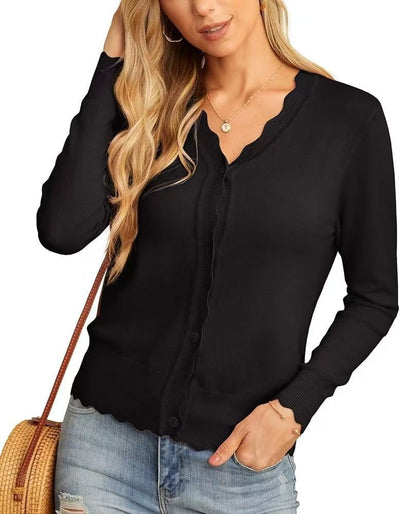 Manteau cardigan court en tricot tendance