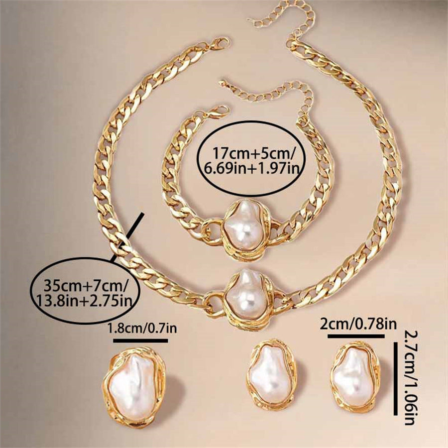 Vintage Shaped Pearl Necklace Set