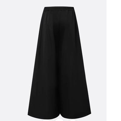 Cities Solid Color Wide-leg Pants No Belt