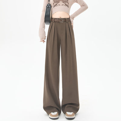 Gray Suit Pants Women's Straight Loose