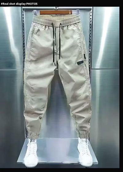 Pantalon décontracté d'été fin pour homme, couleur unie, tendance, style Hong Kong, coupe slim