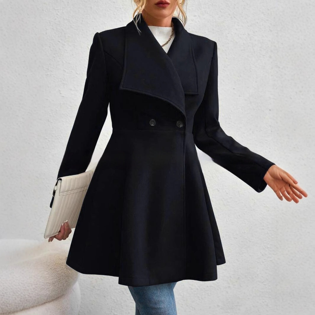 Women's Coat Slim Fit Long Fashion Lapel