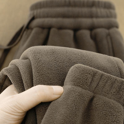 Pantalon de survêtement à nouer à la cheville, doublé polaire, épais, neuf, polaire, pantalon d'entraînement thermique d'hiver pour hommes