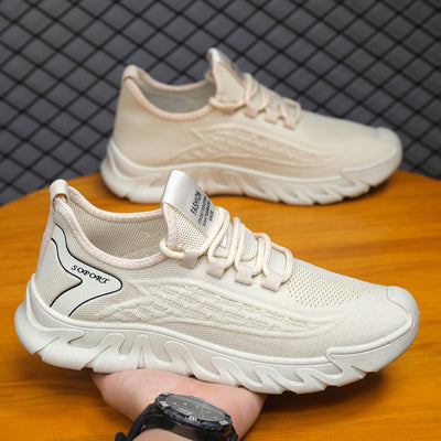 Spring New Breathable Thin Mesh Flyknit Casual Versatile Men's Sneakers