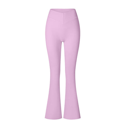 Brushed Flared V-waist Sports Tight Trousers