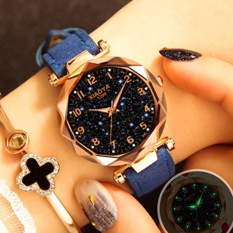Mode femmes montres meilleur achat Star Sky Zifferblatt montre luxe or Rose femmes brassard quartz handgelenk montres nouveau dropshipping