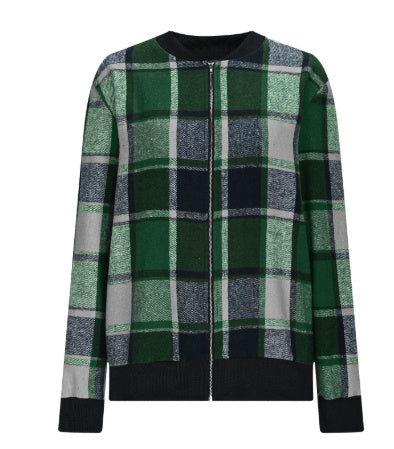 European And American Autumn And Winter Plaid Baseball Jacket Jacket