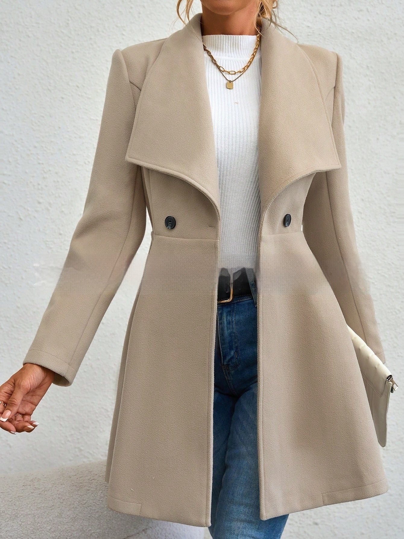 Women's Coat Slim Fit Long Fashion Lapel