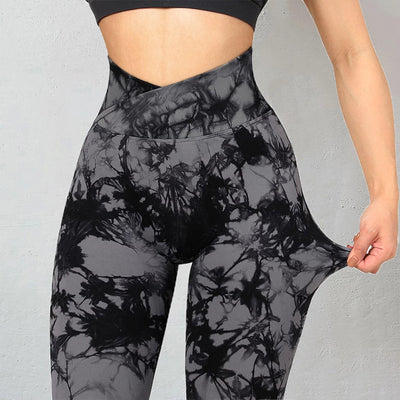 Leggings sans couture tie-dye pour femmes, pantalons de yoga push-up, leggings de sport, fitness, course à pied, gym