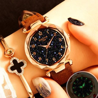 Mode femmes montres meilleur achat Star Sky Zifferblatt montre luxe or Rose femmes brassard quartz handgelenk montres nouveau dropshipping
