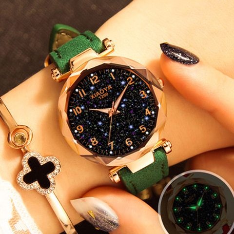 Mode femmes montres meilleur achat Star Sky Zifferblatt montre luxe or Rose femmes brassard quartz handgelenk montres nouveau dropshipping