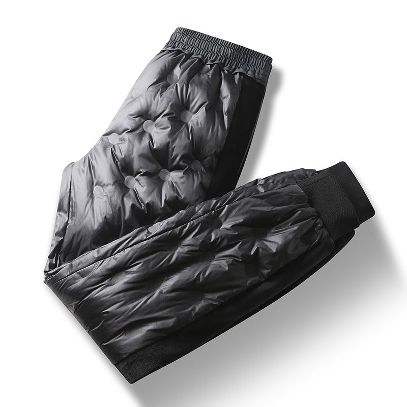 Pantalon d'hiver matelassé à taille élastique pour homme