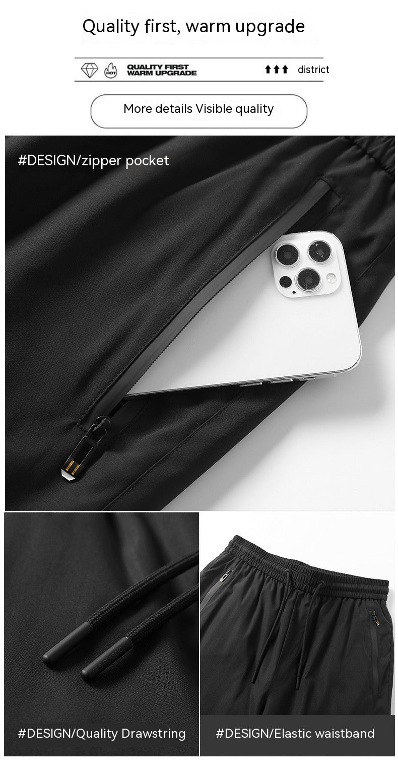 Pantalon d'hiver matelassé à taille élastique pour homme