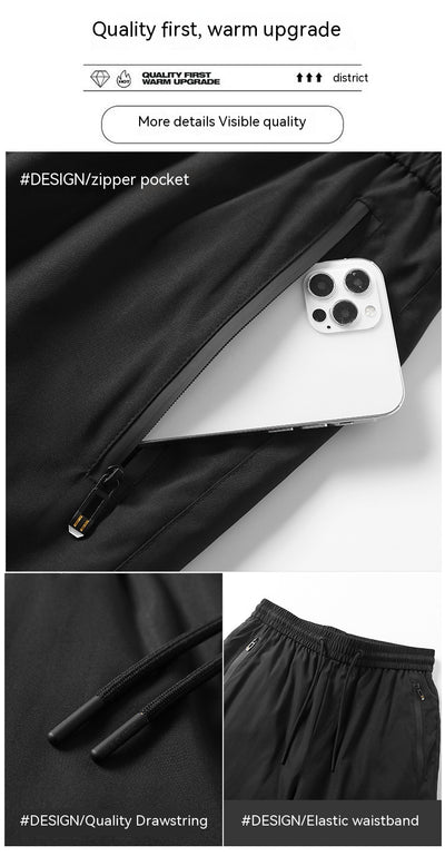 Pantalon d'hiver matelassé à taille élastique pour homme