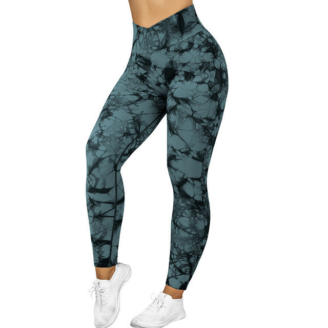 Leggings sans couture tie-dye pour femmes, pantalons de yoga push-up, leggings de sport, fitness, course à pied, gym