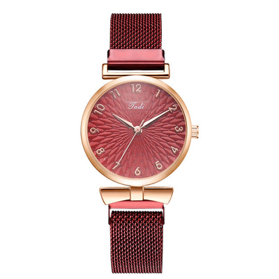Montre à quartz tendance pour femme avec bracelet en maille