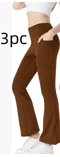 Pantalon court amincissant taille moyenne pour femme, pantalon bootcut décontracté à poches