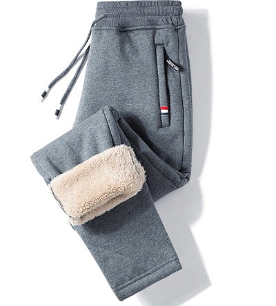 Pantalon de sport décontracté en cachemire d'agneau épais pour homme