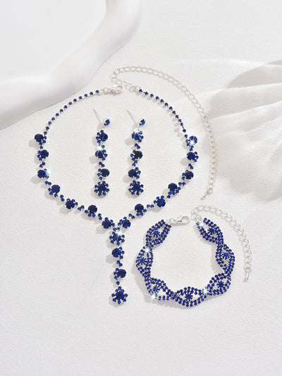 Crystal Necklace & Bracelet Jewelry Set