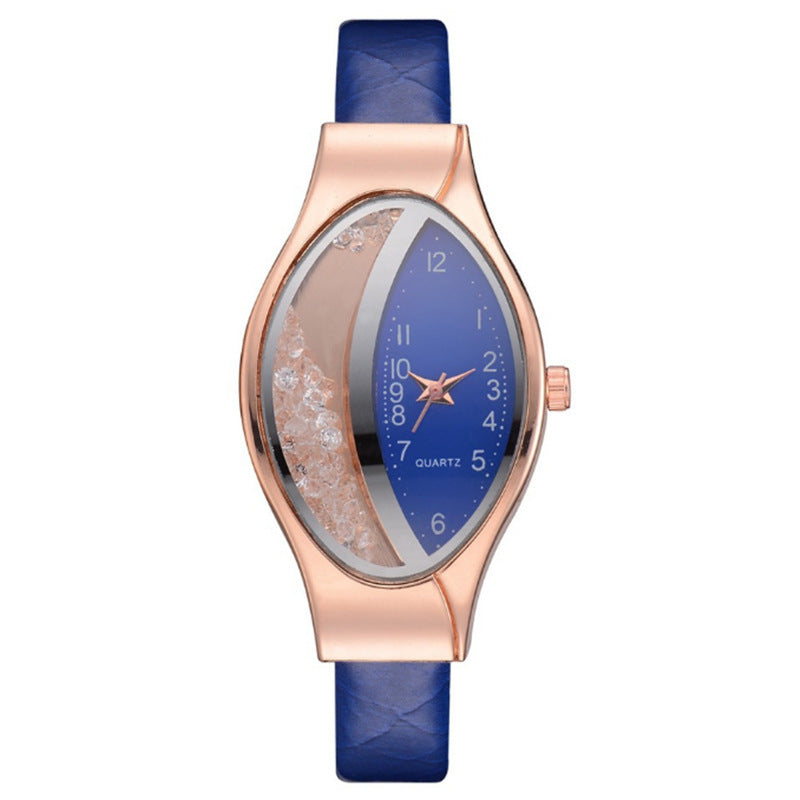 Montre femme tendance avec ceinture serpent et diamants