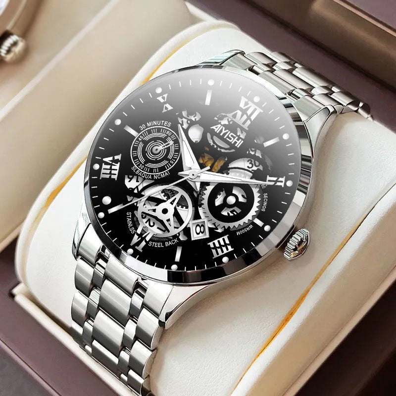 Men’s Automatic Skeleton Steel Waterproof Watch