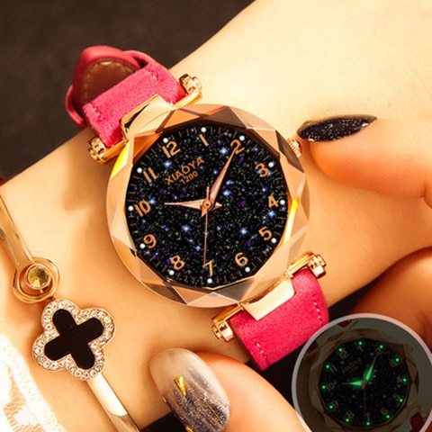 Mode femmes montres meilleur achat Star Sky Zifferblatt montre luxe or Rose femmes brassard quartz handgelenk montres nouveau dropshipping