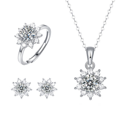 925 Silver Ring & Necklace Jewelry Set