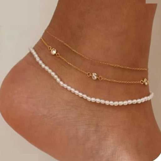 Minimalist Double Layer Anklet for Women