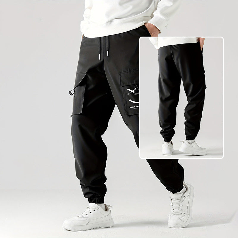 Straight Ankle Tied Wear-resistant Overalls Casual Pants
