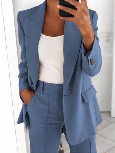 Cardigan slim à revers, veste de costume gracieuse