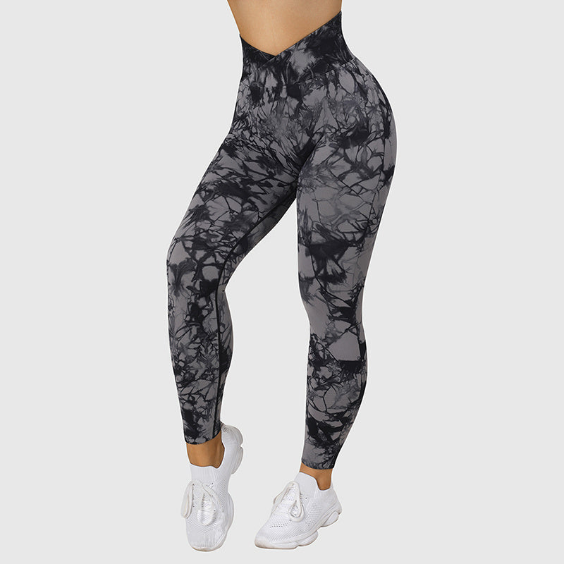 Leggings sans couture tie-dye pour femmes, pantalons de yoga push-up, leggings de sport, fitness, course à pied, gym