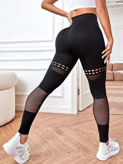 Pantalon de yoga sans couture creux pour entraînement et fitness