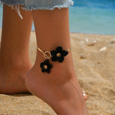 Simple Flower Anklet with OT Buckle