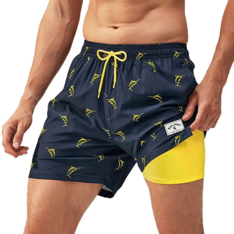 Men's Fashion Loose Quick-drying Boxer Swimming Trunks