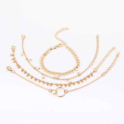 Geometric Pearl Jewelry 4-Piece Set