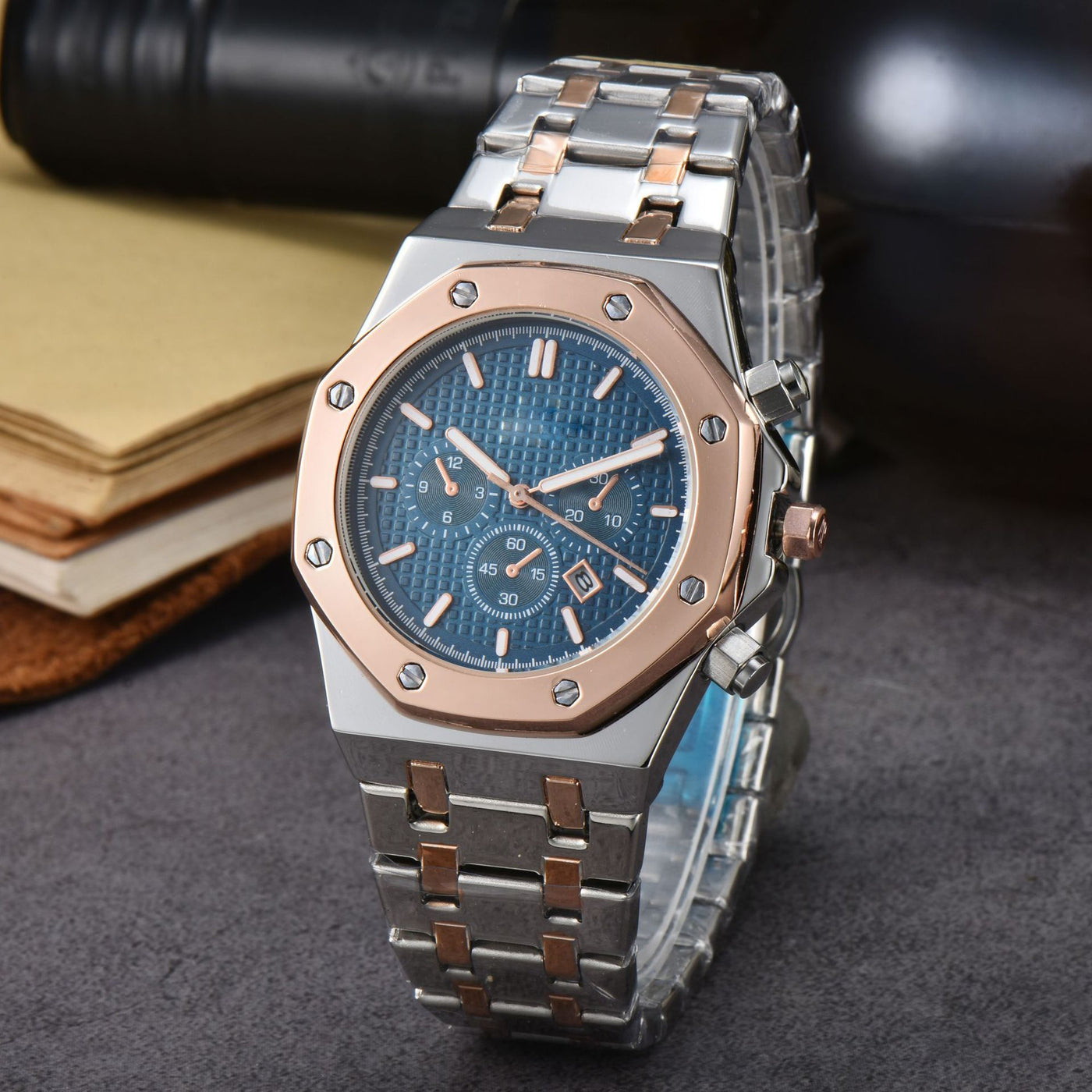 Men’s Stainless Steel Quartz Calendar Watch
