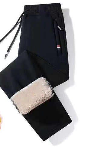 Pantalon de sport décontracté en cachemire d'agneau épais pour homme
