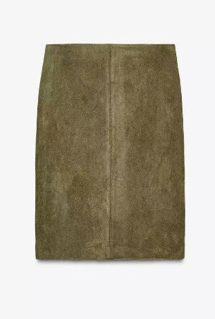 Green Suede Bomber Jacket Coat