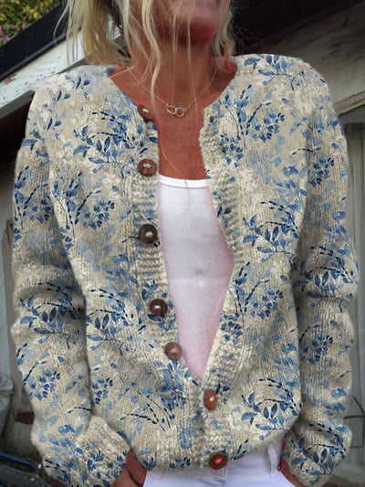 Cardigan imprimé de Noël à motif dessin animé pour femme