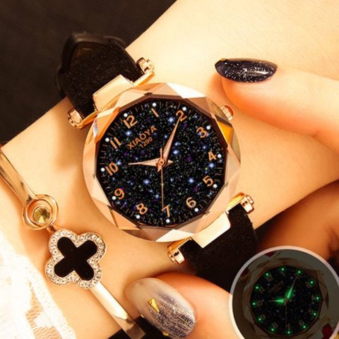 Mode femmes montres meilleur achat Star Sky Zifferblatt montre luxe or Rose femmes brassard quartz handgelenk montres nouveau dropshipping
