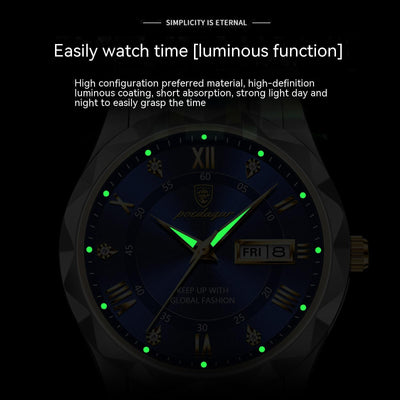 Men’s Waterproof Luminous Quartz Watch