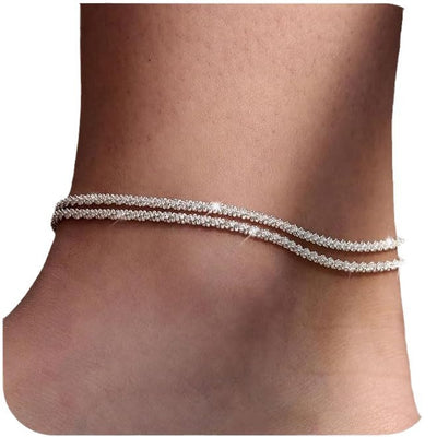 Minimalist Double Layer Anklet for Women