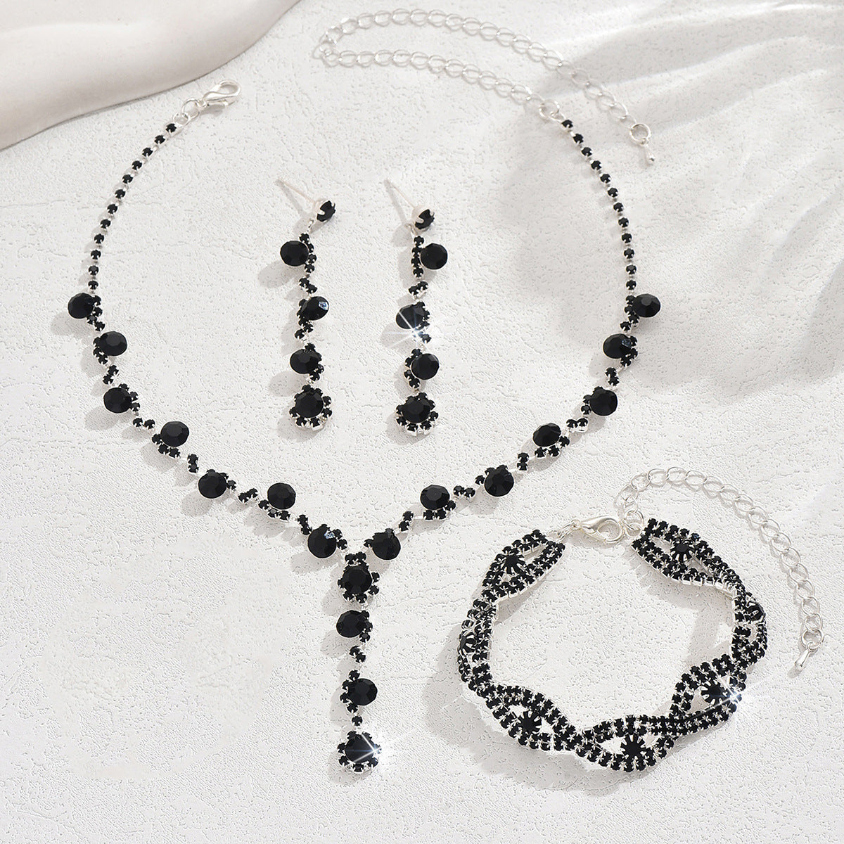 Crystal Necklace & Bracelet Jewelry Set