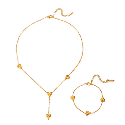 Peach Heart Tassel Necklace for Women