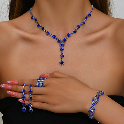 Crystal Necklace & Bracelet Jewelry Set