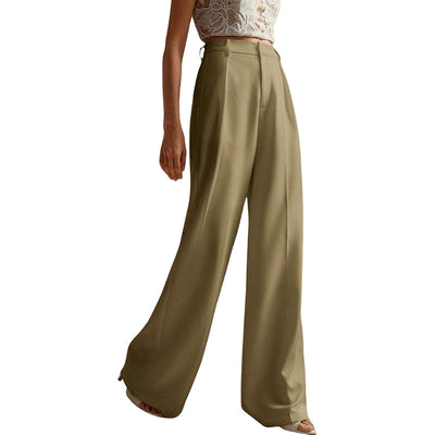 Women's Casual Loose Straight Business Commute Wide Leg Pants