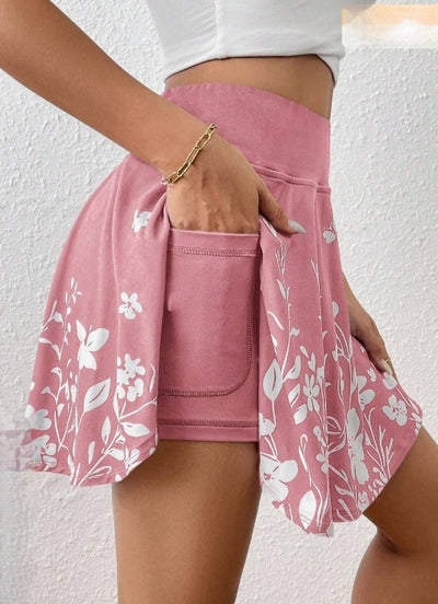 Pocket Minimalist Flower Printed Shorts With Pockets Shorts Inside Out Back To School Outfits