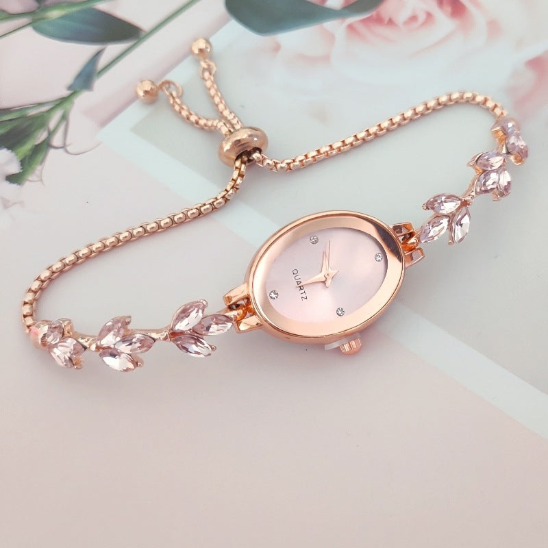 Montre femme Wheat Diamond à réglage gratuit et à tirette pour femme